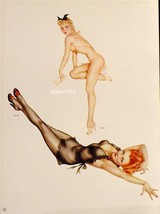 Vargas 2 Sided Pinup Art Print 3 Sexy Ladies Of The 1943 Varga Esquire Paintings - $8.79