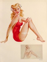 Vargas 1943 Pin-up Girls Blonde Hottie in Red 2-sided - $9.74