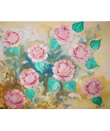 ORIGINAL 24x36&quot; Pink Roses Decor Canvas Wall Art   -: rdoward fine art - £172.49 GBP