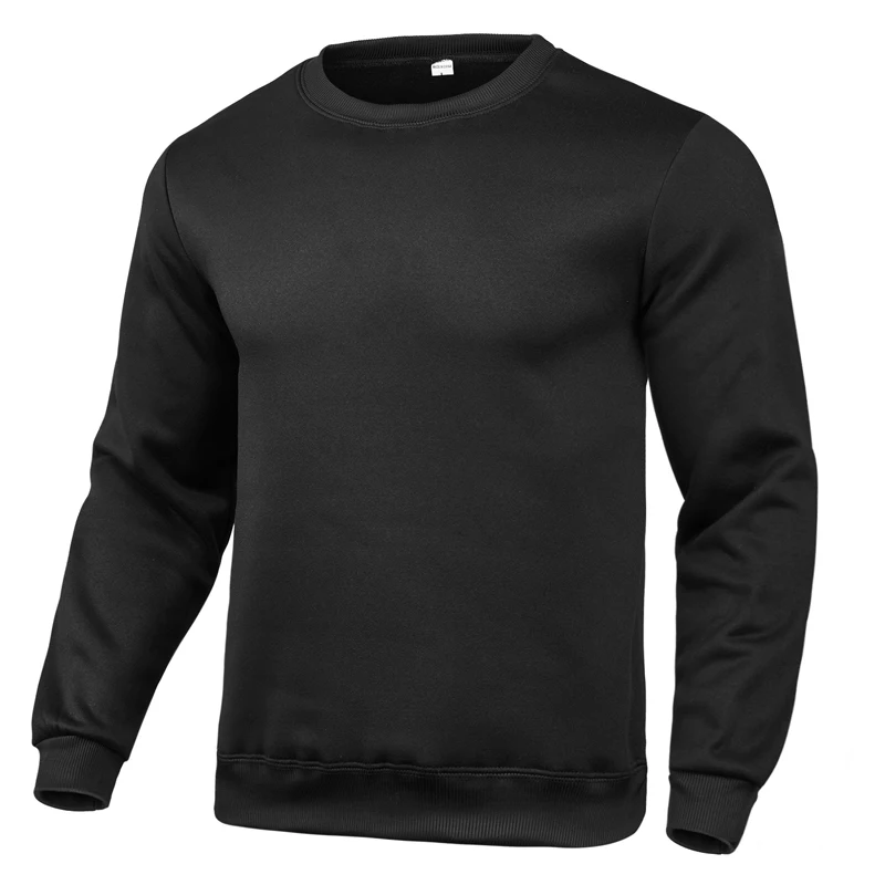  New Solid Color Men&#39;S Fashion Round Neck Top Fleece Autumn And Winter Thickened - £97.91 GBP