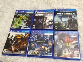 Lot 6x Rainbow 6 Infamous Rick Morty Just Cause 4 We Happy Few PlayStation 4 PS4 - £18.80 GBP
