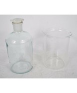 Lot 2 Apothecary Chemical Lab Bottle 1000 ml 1 Liter Heavy Wall One #29 ... - $51.25 CAD