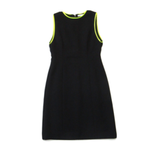 Alice + Olivia Colin in Black Neon Yellow Trim Sleeveless Mini Sheath Dress 2 - £34.25 GBP