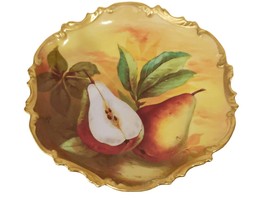 c1920 Coronet Limoges Artist Signed Fruit wall Plaque - $155.93