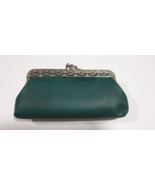 Vintage Ladies Clasp Wallet Purse 2 Pockets Green Faux Leather - For PAR... - £14.40 GBP