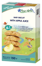 Fleur Alpine Baby BISCUIT Organic with Apple Juice 150gr NO GMO 6+Months... - £9.31 GBP