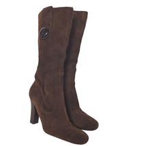 Franco Sarto Womens Lilith Brown Suede Tall Mid Calf Boots Size 7.5 M Side Zip - £27.88 GBP