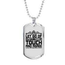 Touch And Agree Black Christian Necklace Stainless Steel or 18k Gold Dog Tag 24 - £37.31 GBP+