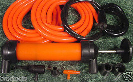 Gas Siphon Pump And Inflator Transfer Fuel Oil Water With Adapters And H... - $19.99