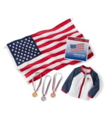 New American Girl Team USA Olympic Medal Ceremony Set~Jacket~Flag~Gold/S... - £9.74 GBP