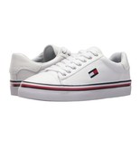 Tommy Hilfiger Womens 7 M White Multi Fabric Logo Lace Up Sneakers DISPL... - $39.19