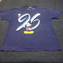 Vintage Disney World Shirt Adult Large / XL Blue 96 Spell Out Mickey Mouse - $46.47