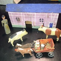Vintage miniature farm with shed and animals - £52.34 GBP