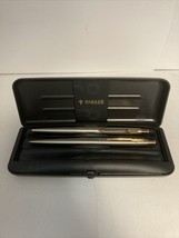 Parker Ball Ballpoint Pen & Mechanical Pencil Set With Hard Push Button Case - $47.47