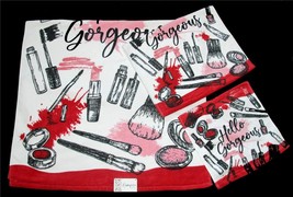 3-Pc Chic Hello Gorgeous Makeup Mascara Lipstick Velour Towel Set Pink R... - $39.99