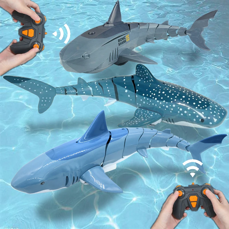 RC Submarine Shark Toy Remote Control Animals Robots Bath Tub Pool underwater - £32.58 GBP+