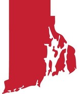 Picniva red Rhode Island RI map Car Vinyl Decal Sticker Laptop, Ipad, Wi... - $3.91