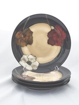 ♻️ Pfaltzgraff Painted Poppies Stoneware Floral Brown Tan 4-Dinner Plates - $1,300.65 MXN