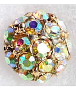 4 Vintage Rhinestone And Gold Tone Buttons Fabric Sewing Four #1 - £14.94 GBP