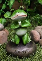 Frog Leap Of Faith Starts With Prayer On Both Knees Figurine Inspiration... - $22.95