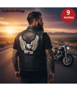 Large Back Patch 9 Inch Silver Bald Eagle with Spread Wings Embroidered ... - €35,12 EUR