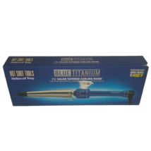 Hot Shot Tools Blue Titanium Salon Tapered 1 1/4&quot; Curling Iron 510170 - $14.85