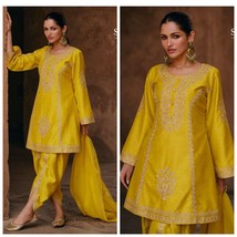 Ready To Wear Salwar Suit Set, Punjabi Peplum Style Top Bottom with Dupatta, Fes - £96.28 GBP