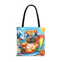 Tote Bag, Dog on Beach, Shar Pei, Tote bag, 3 Sizes Available, awd-1242 - £22.45 GBP+