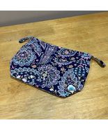 Vera Bradley French Paisley Draw String Makeup Cosmetic Bag Purple Floral - $35.37 CAD