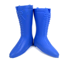 Crissy Doll Boots Vintage Ideal Friends Blue Lace-Up Rubber Shoes - £18.09 GBP