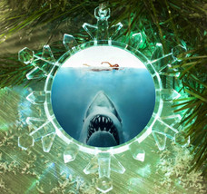 Jaws Shark Movie Snowflake Multi Color Blinking Holiday Christmas Tree O... - £13.04 GBP