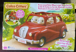 Calico Critters Cherry Cruiser Red Vehicle Car Woodzeez Holds 5 NIB 10” L - £20.35 GBP