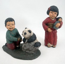 All God&#39;s Children Figurines 2pc Tat #11 Kameko #19 Japanese Chinese Pan... - $28.42