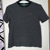 Lauren Ralph Lauren, black and white striped short sleeve top size medium - £10.74 GBP
