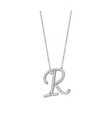 925 Sterling Silver CZ Initial Letter R Necklace Adjustable 16&quot;-18&quot; All ... - £73.45 GBP