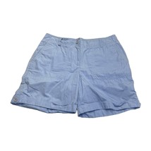 Talbots Chino Shorts Women&#39;s 6 Petites Blue Pockets Mid-Rise Cuffed Classic Fit - £16.73 GBP