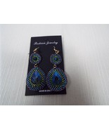 HANDMADE Glass Bead Teardrop Dangle Earrings for Pierced Ears ONLY - £39.32 GBP