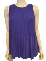 Halogen Indigo Blue Sleeveless Pleated Blouse, Women&#39;s Size M - £14.84 GBP
