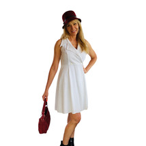 Finley Women&#39;s Trench Dress Size 12 Sleeveless Antique White Wrap Front Eyelet - £48.01 GBP