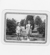 Vintage Photograph Adorable Little Boy and Girl at Park - $5.99