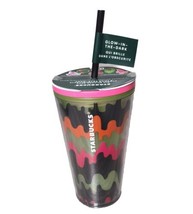 Starbucks Fall 2023 Halloween Glow In The Dark Multicolor Drip Cold Cup 16oz NWT - $22.46