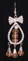 NeW !!  Brilliant Bow Rhinestone Crystal Beads Drop Dangle Earrings - £3.98 GBP