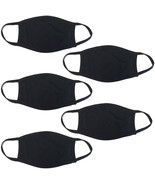 5 Pack Breathable Hanes Black Soft Cotton Reusable Protective Face Mask ... - £9.12 GBP