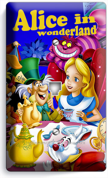 ALICE IN WONDERLAND PHONE JACK TELEPHONE WALL PLATE COVER KIDS BEDROOM ROOM ART