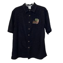 Disney Parks Black Embroidered Mickey in Paradise Button Up Shirt Mens Medium - £25.57 GBP