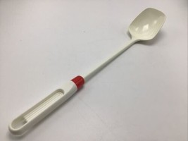 Pedrini Italy Serving Spoon Cooking Utensil Plastic White Red 15&quot; - $15.77