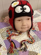 Baby Toddler Girls Ladybug Crochet Warm Crochet Beanie Hat Cap 0-3 Yr - €5,67 EUR