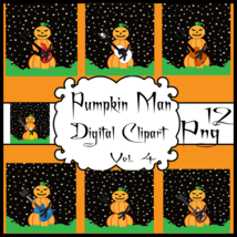 Pumpkin man digital clipart vol. 4 thumb200