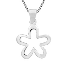 Fun &amp; Cute Sterling Silver Flower Pendant Chain Necklace - £15.03 GBP
