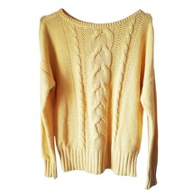 St. John&#39;s Bay Yellow Long Sleeve Cable Knit Sweater - $12.60